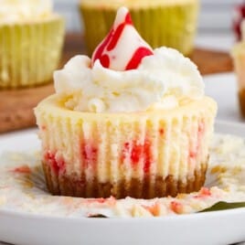 A Peppermint Cheesecake on a plate