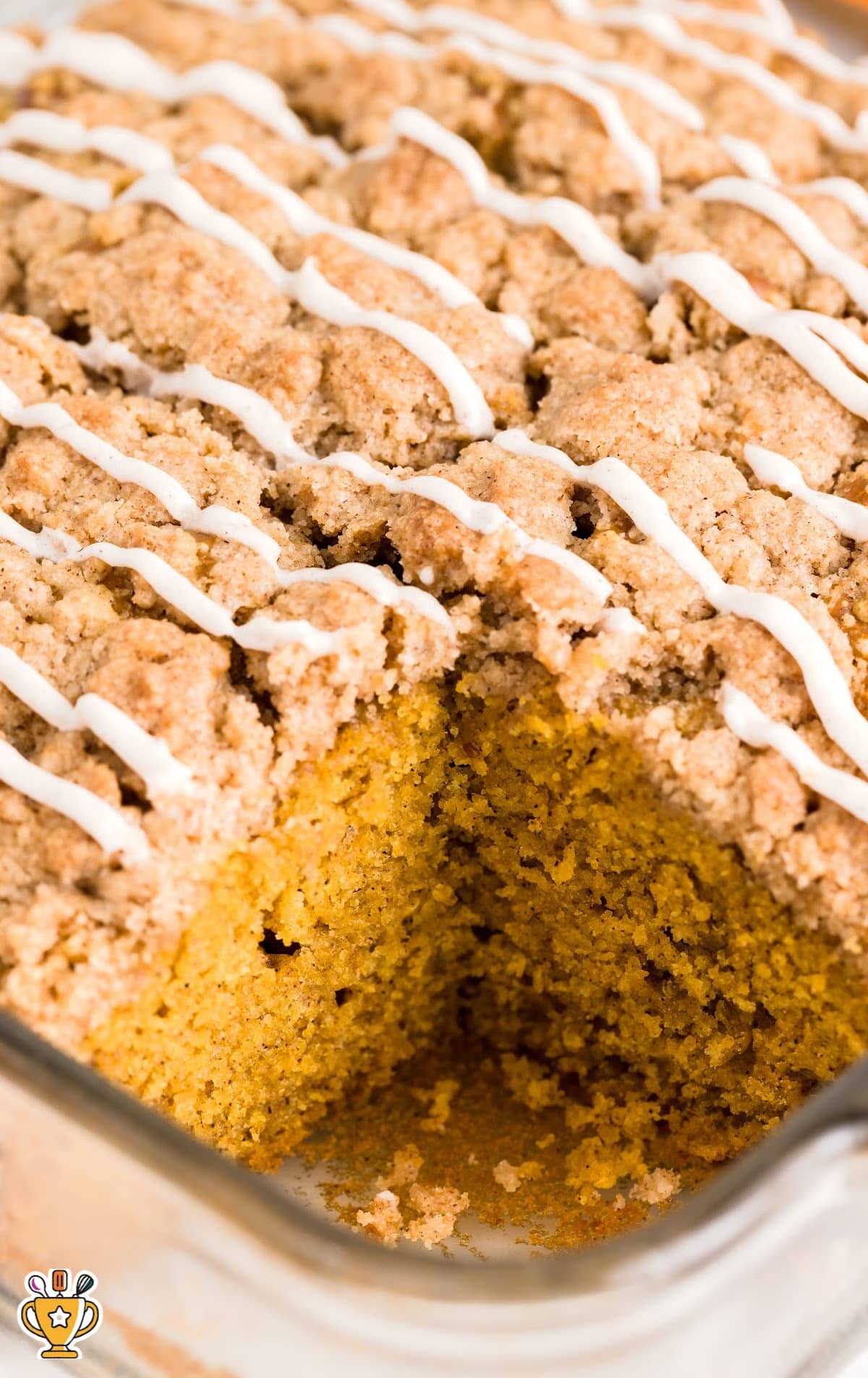Pumpkin Coffee Cake with a missing piece