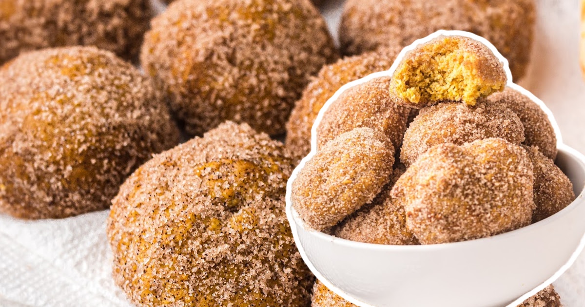 Pumpkin Donut Holes in a bowl