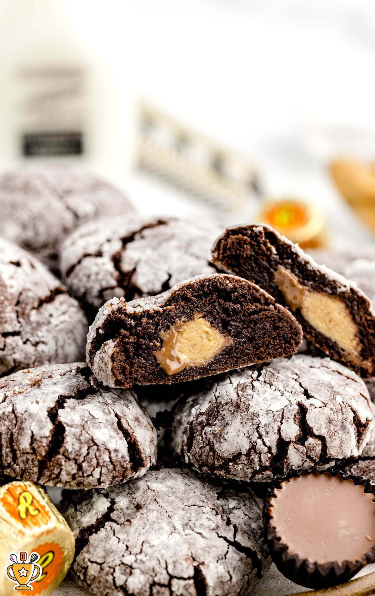 A bunch of Reese's Crinkle Cookies