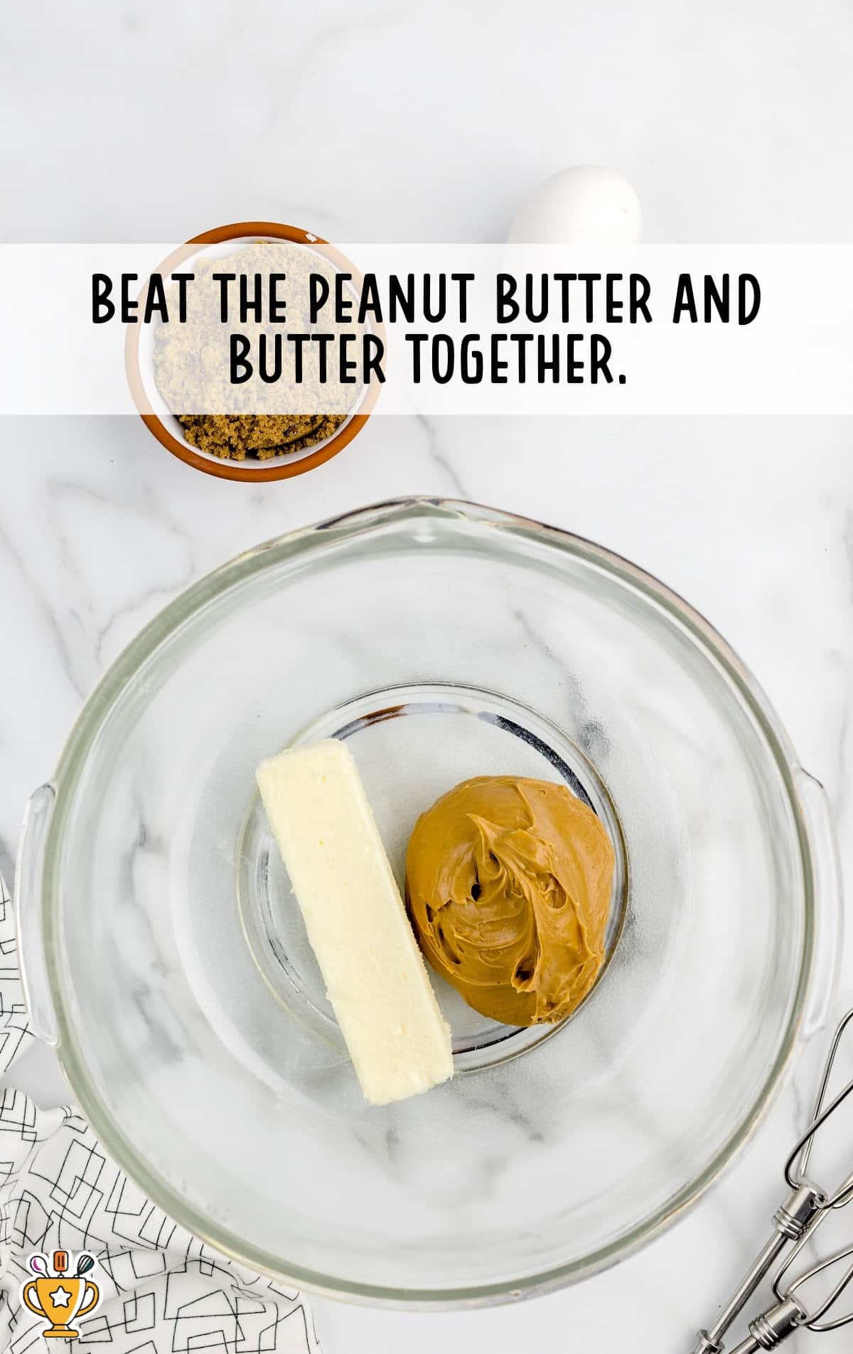 peanut butter and butter in a glass bowl