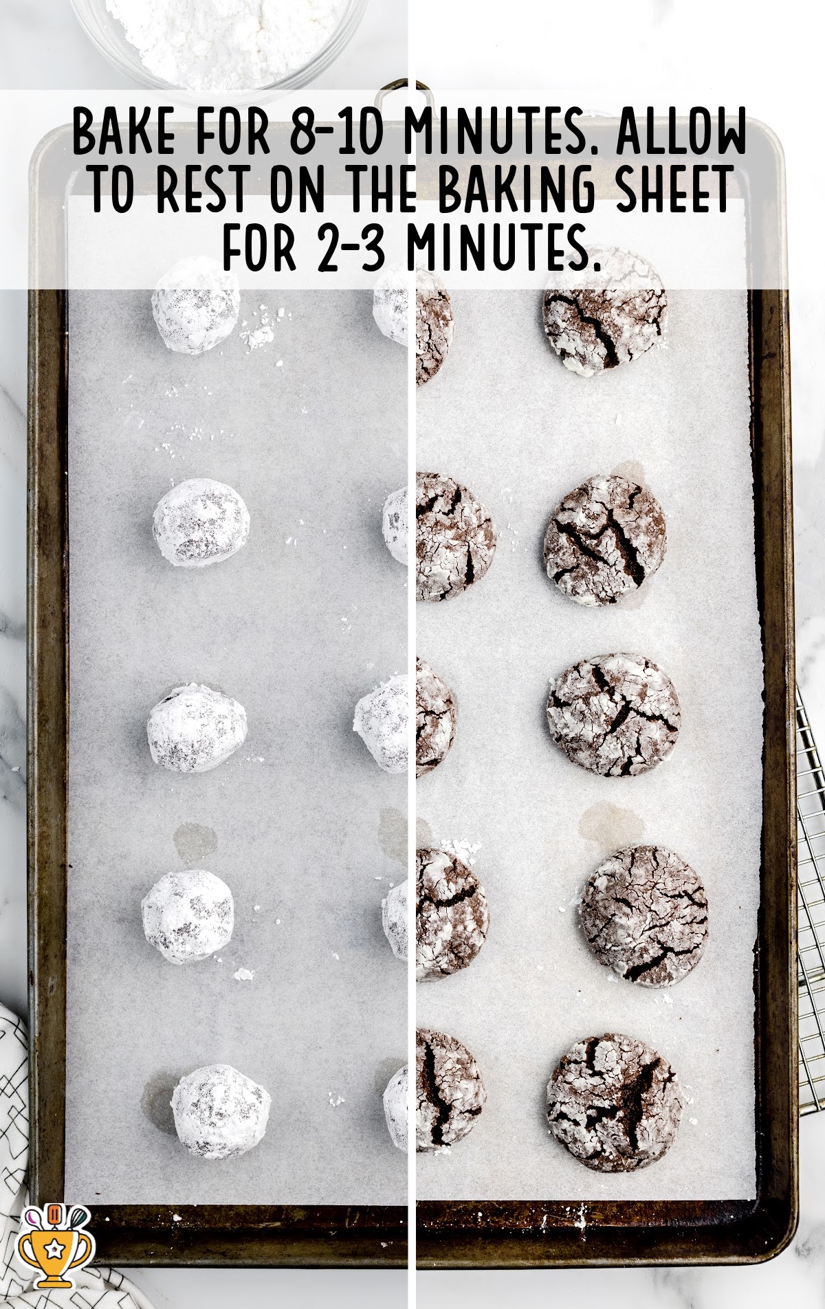 Reese's Crinkle Cookies on a baking pan