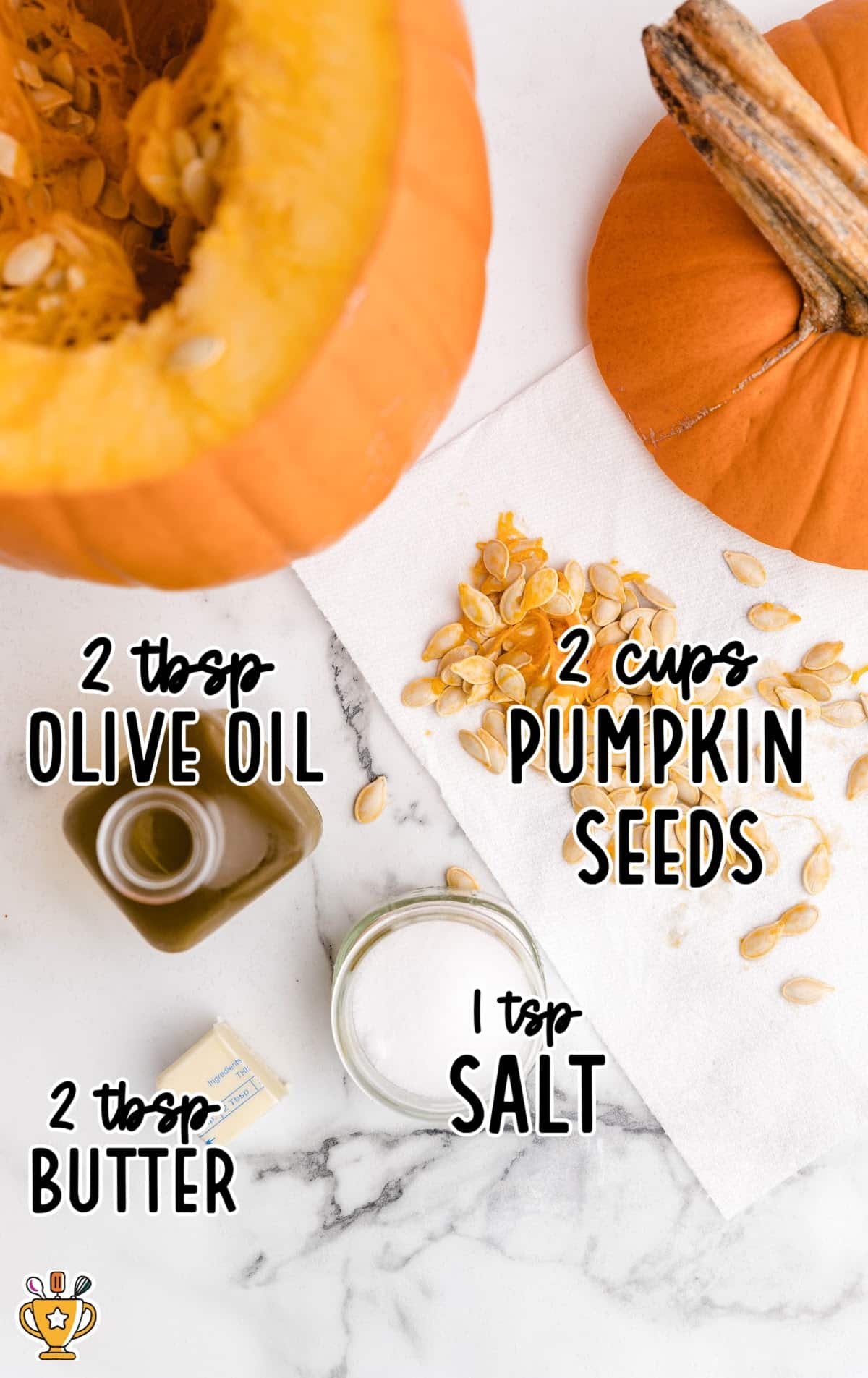 Ingredients for making Roasted Pumpkin Seeds