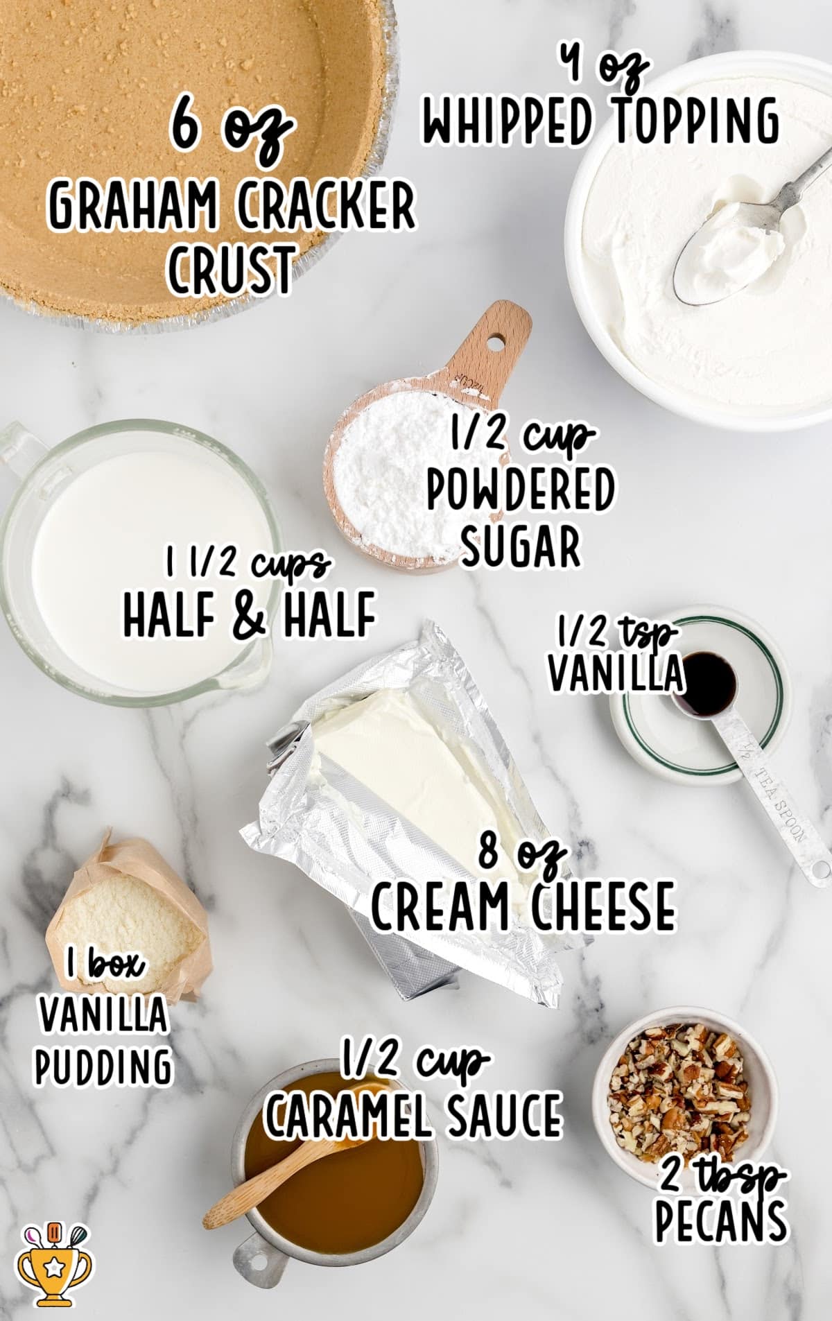 Ingredients for making Salted Caramel Pie