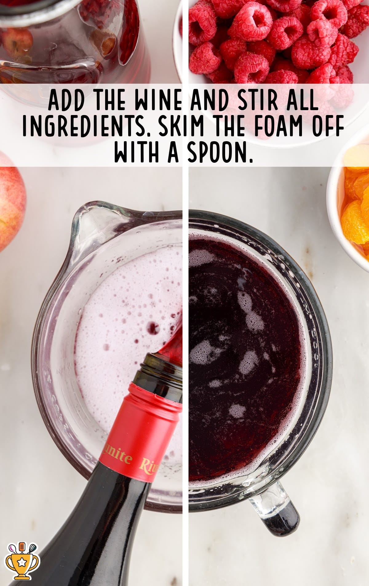 wine added in the jar