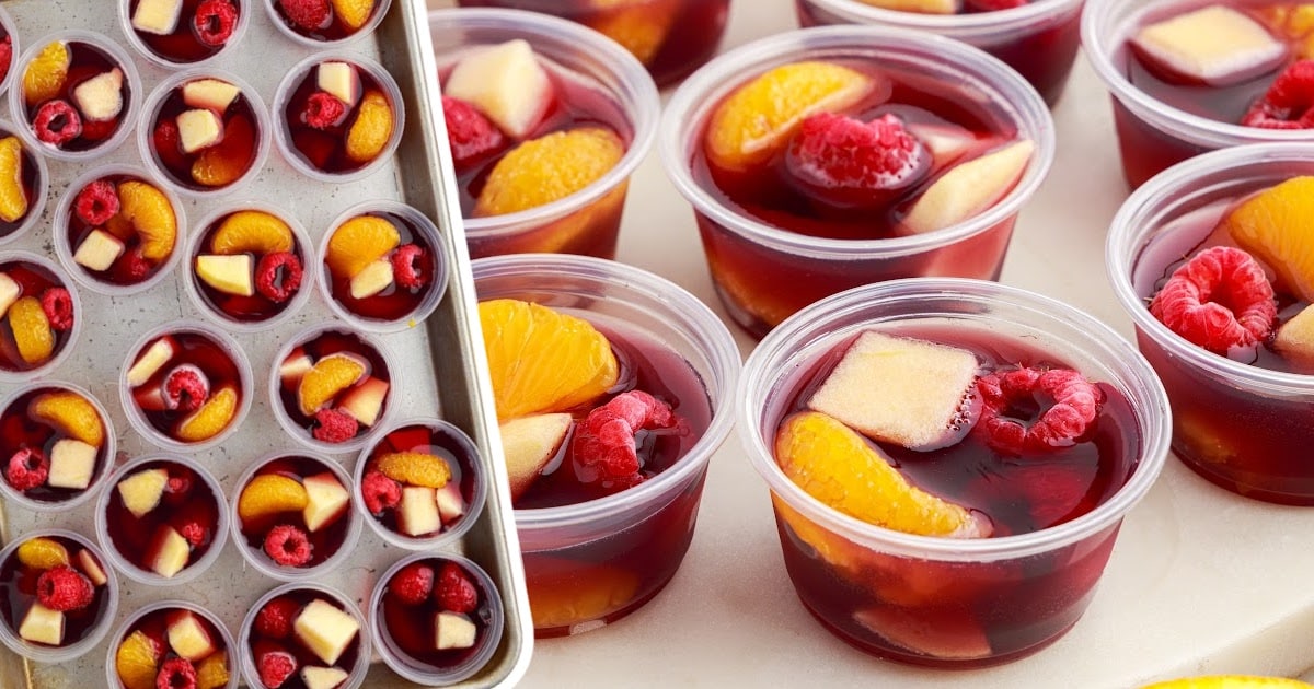 Cups of Sangria Jello Shots