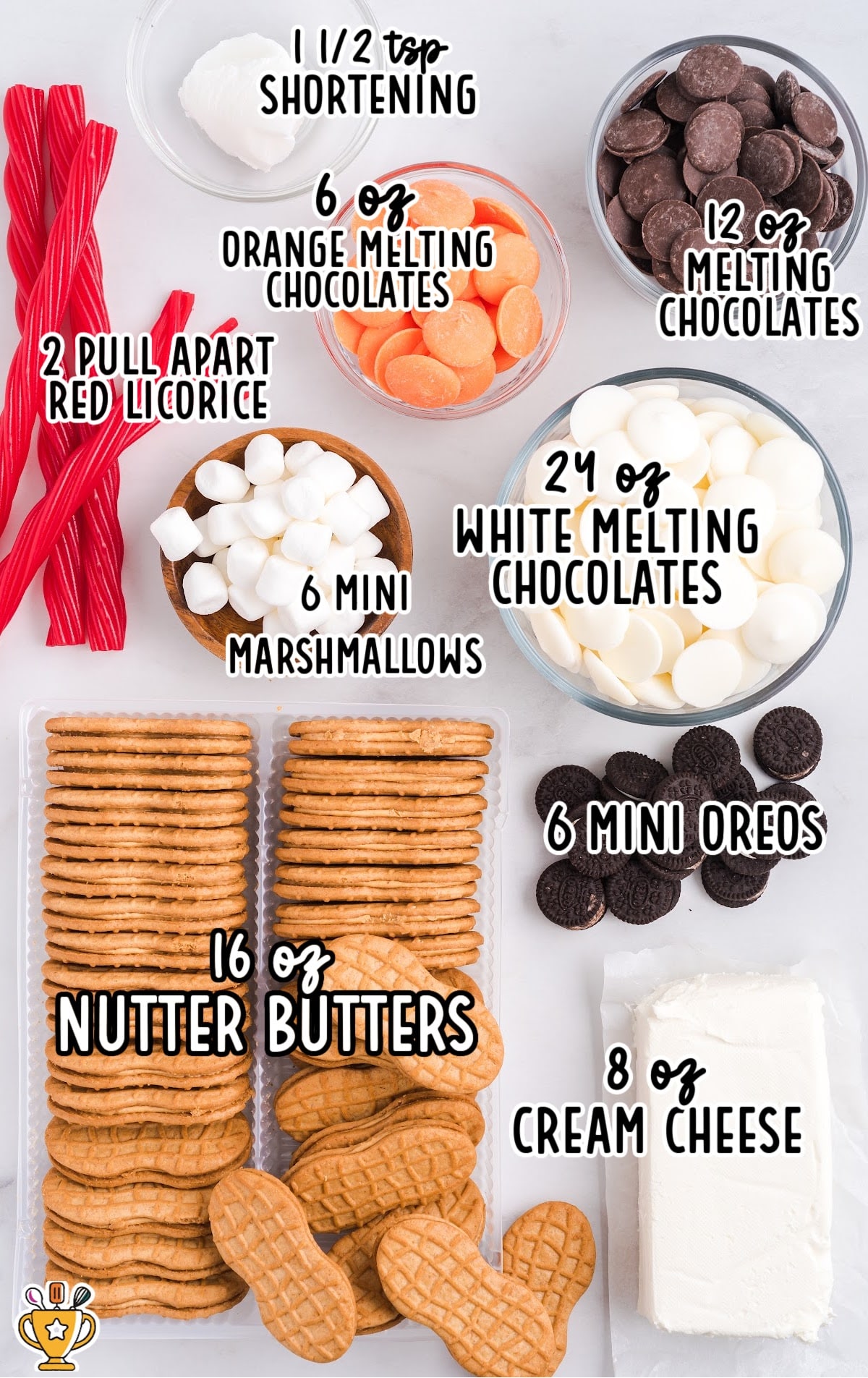 Ingredients for making Snowmen Truffles