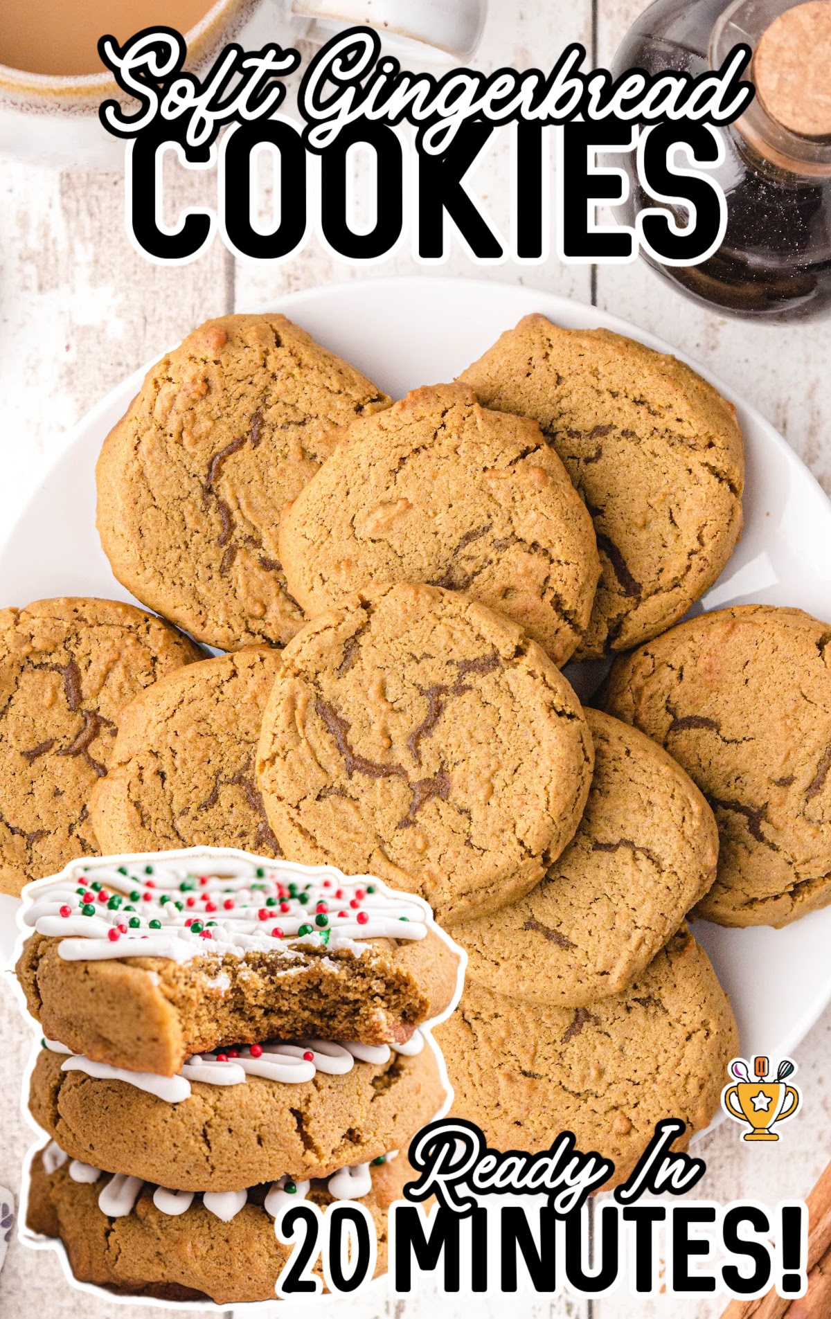 Soft Gingerbread Cookies on a plate