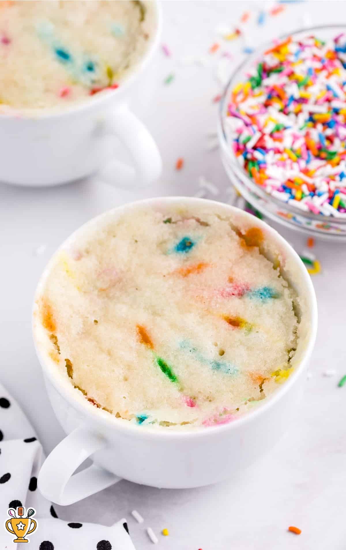 Vanilla Mug Cake in a mug