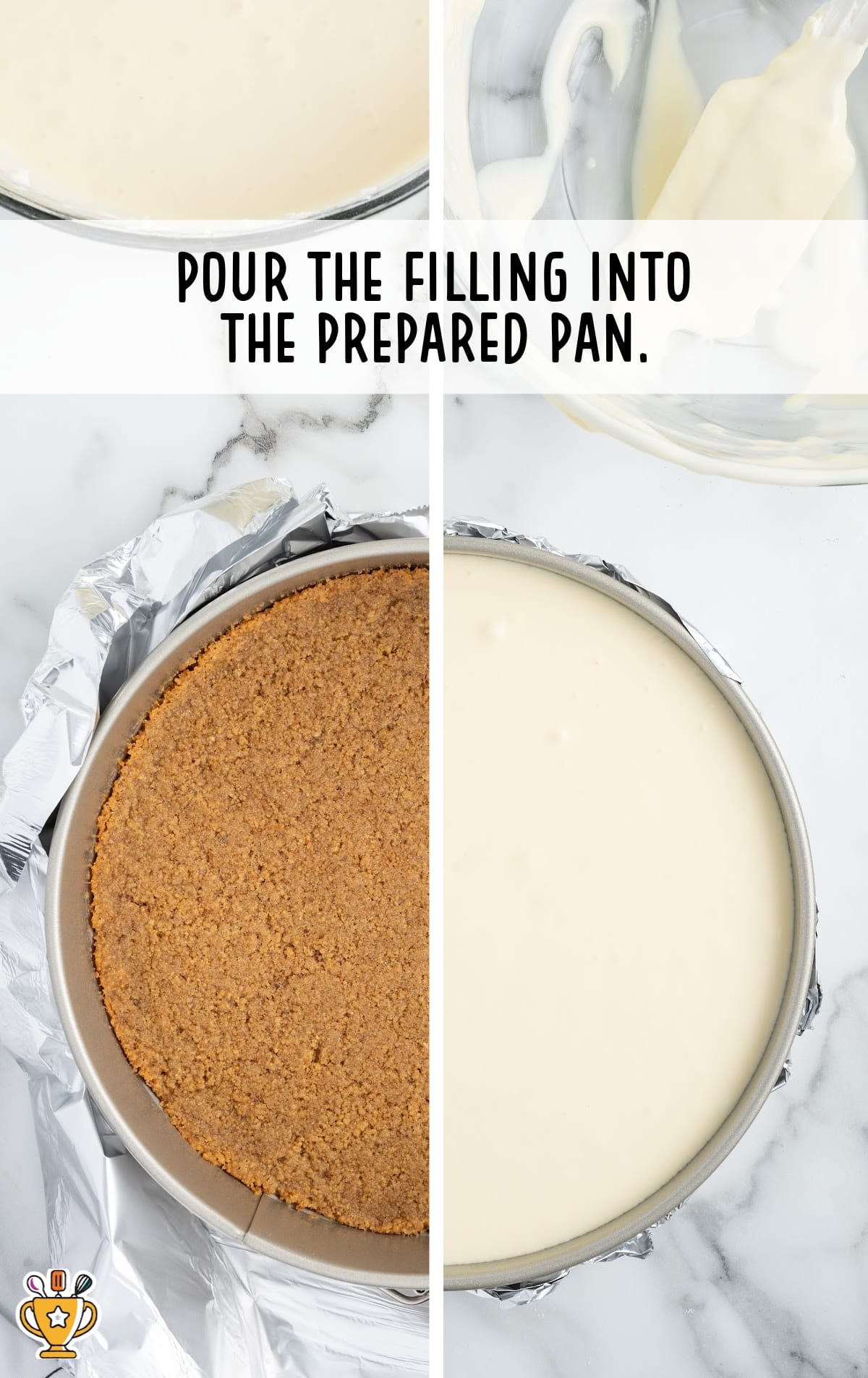 filling poured into a pan