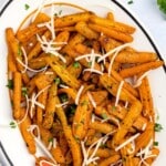 A plate served with Air Fryer Carrots