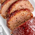 Air Fryer Meatloaf slices on a plate