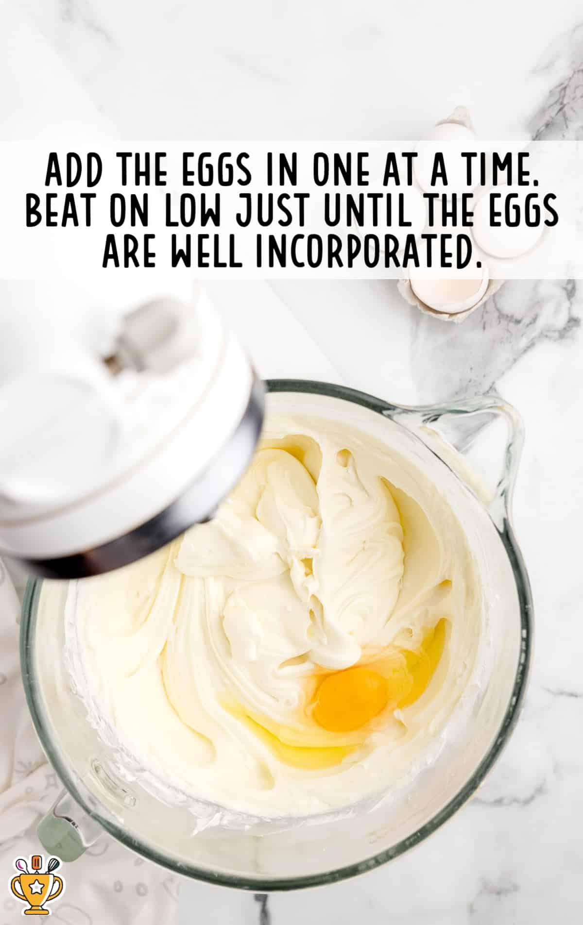 eggs added in a bowl of mixture