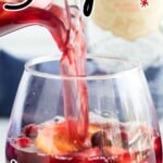Fall Sangria being poured in a glass
