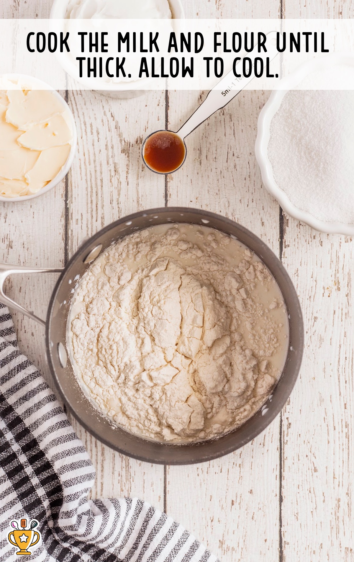 the milk and flour in a bowl.