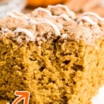 A piece of Pumpkin Coffee Cake