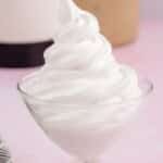 a glass bowl full of 7 minute frosting