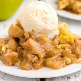 A plate full of Apple Dump Cake