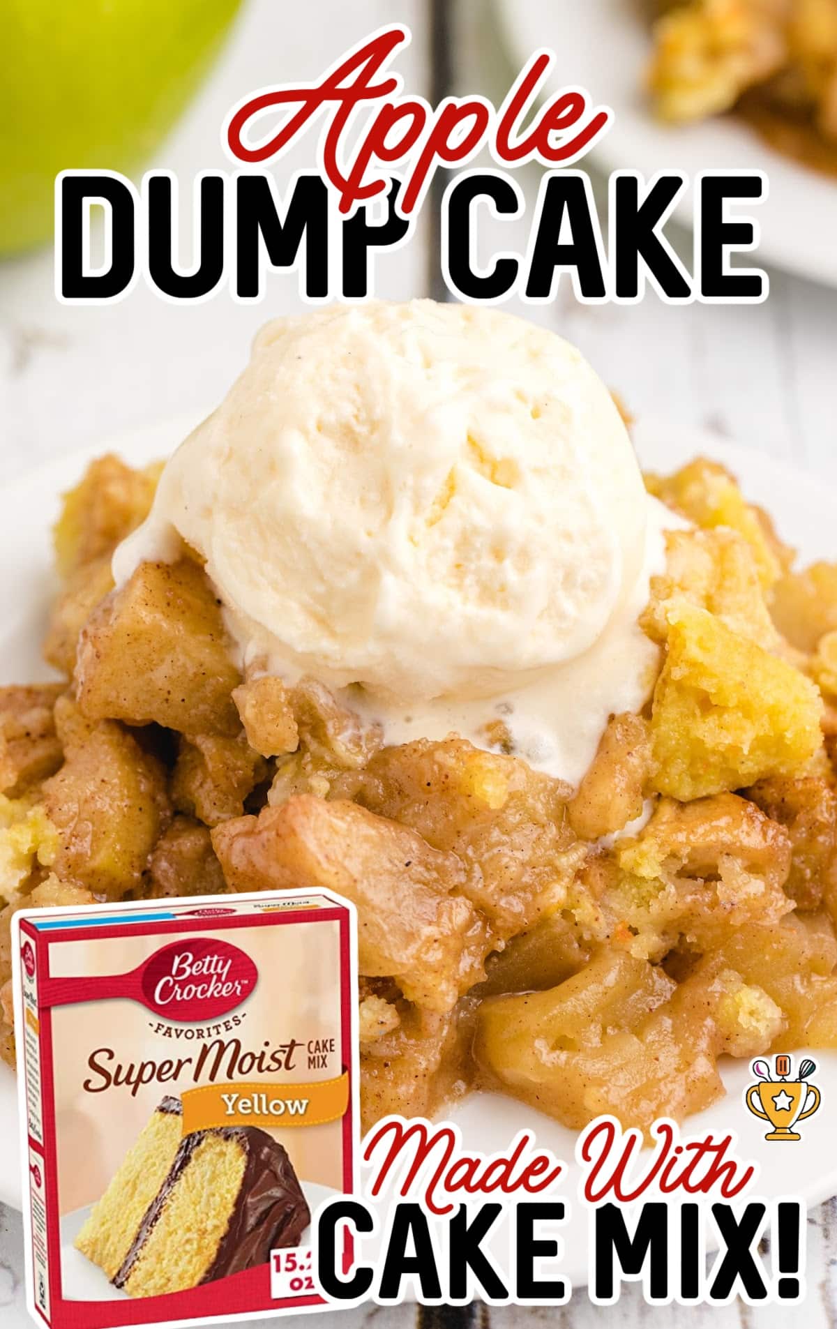Apple Dump Cake on a plate