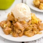 A bowl full of Apple Dump Cake