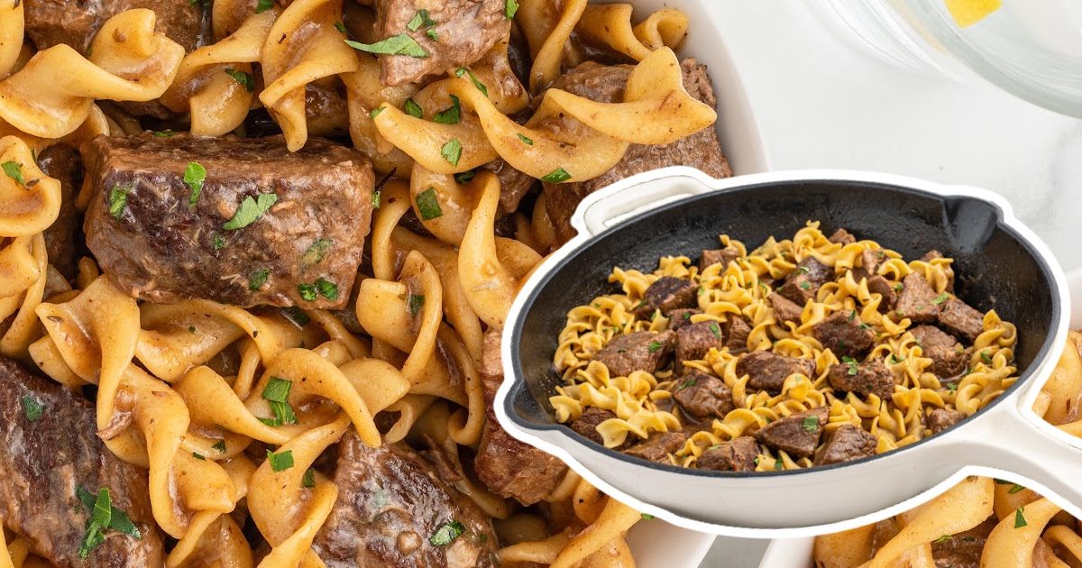 Beef Noodles in a skillet