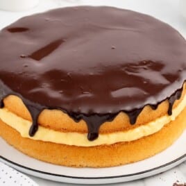 Boston Cream Pie on a plate