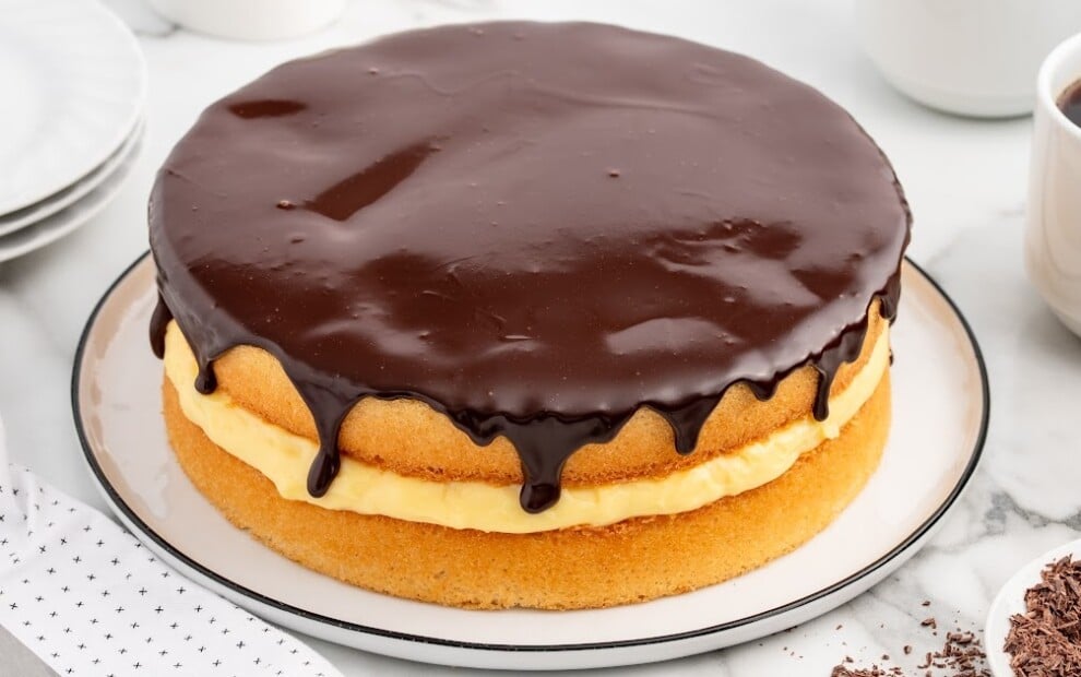 Boston Cream Pie on a plate