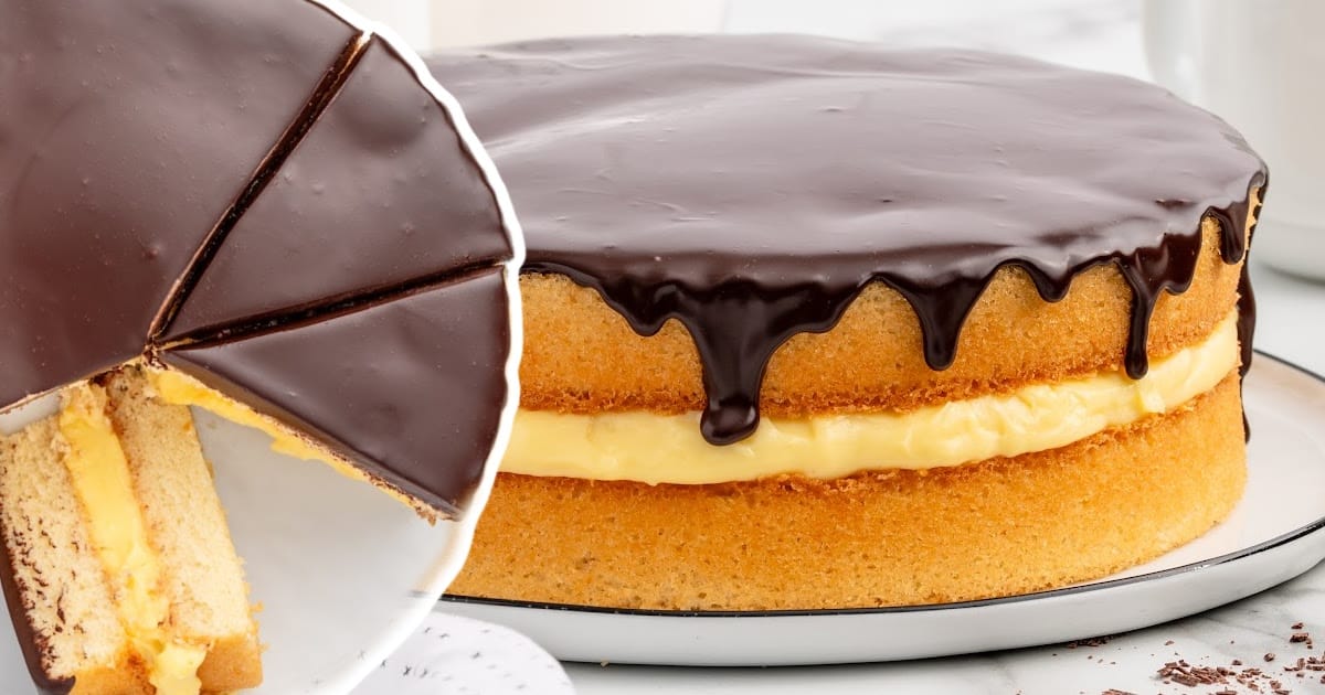 Boston Cream Pie on a plate