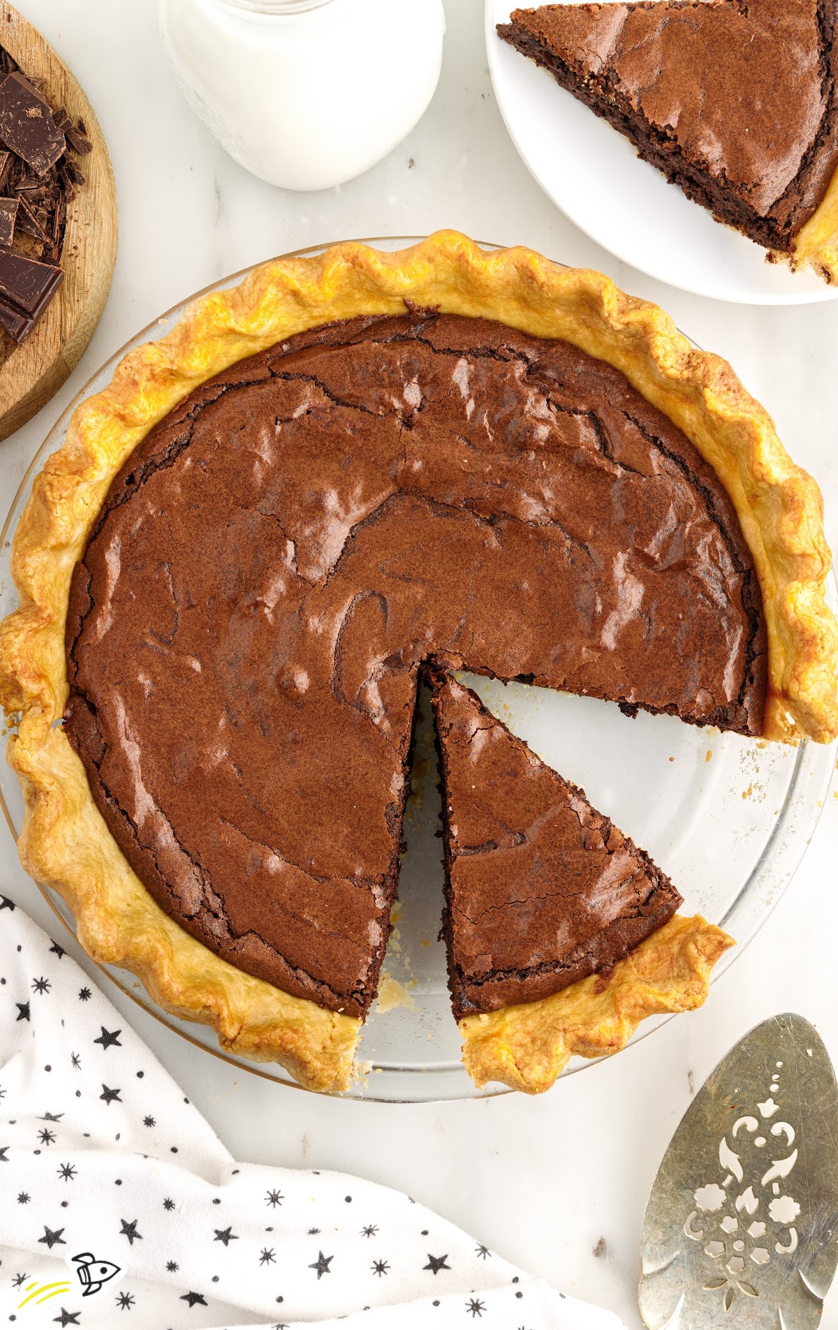 A Brownie Pie on a plate