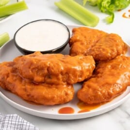 Buffalo Chicken Tenders on a plate