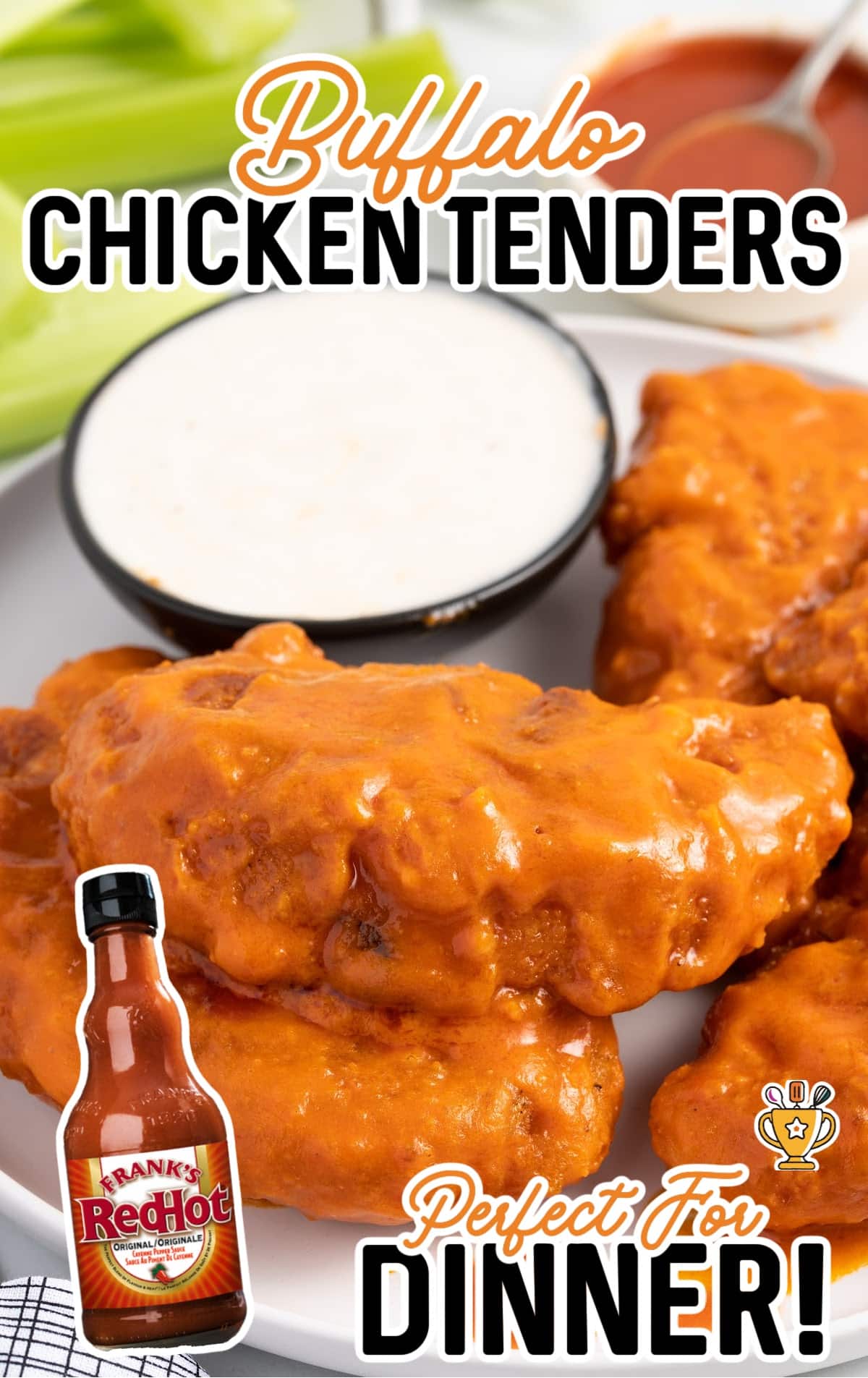 Buffalo Chicken Tenders on a plate