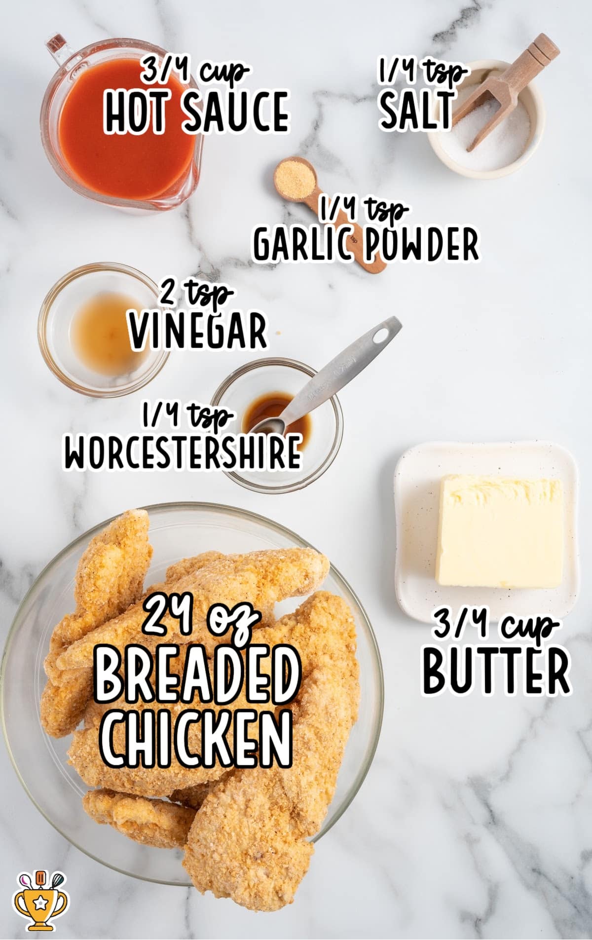 Ingredients for making Buffalo Chicken Tenders
