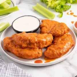 Buffalo Chicken Tenders on a plate