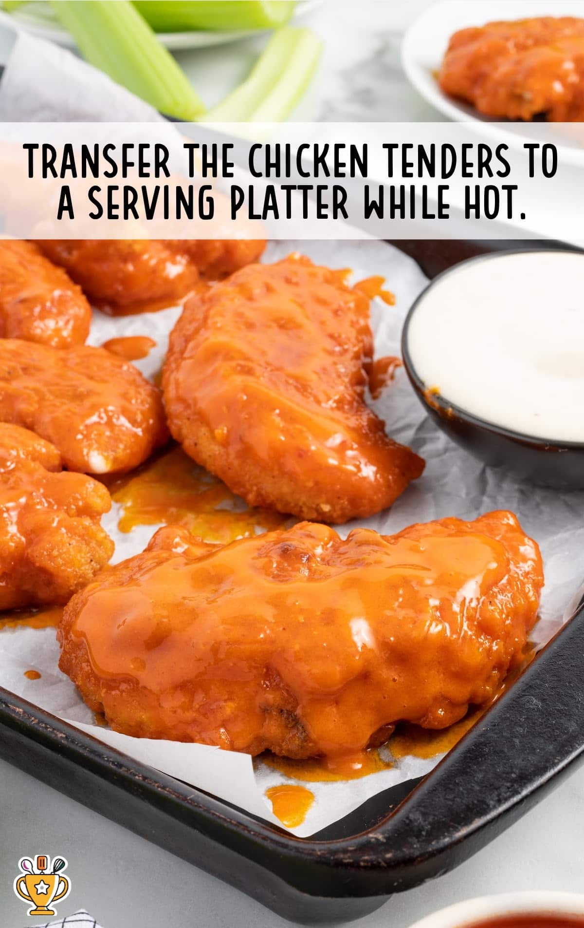 Buffalo Chicken Tenders on a serving platter