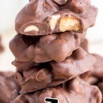 a stack of Chocolate Peanut Clusters
