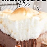a piece of Chocolate Meringue Pie on a plate