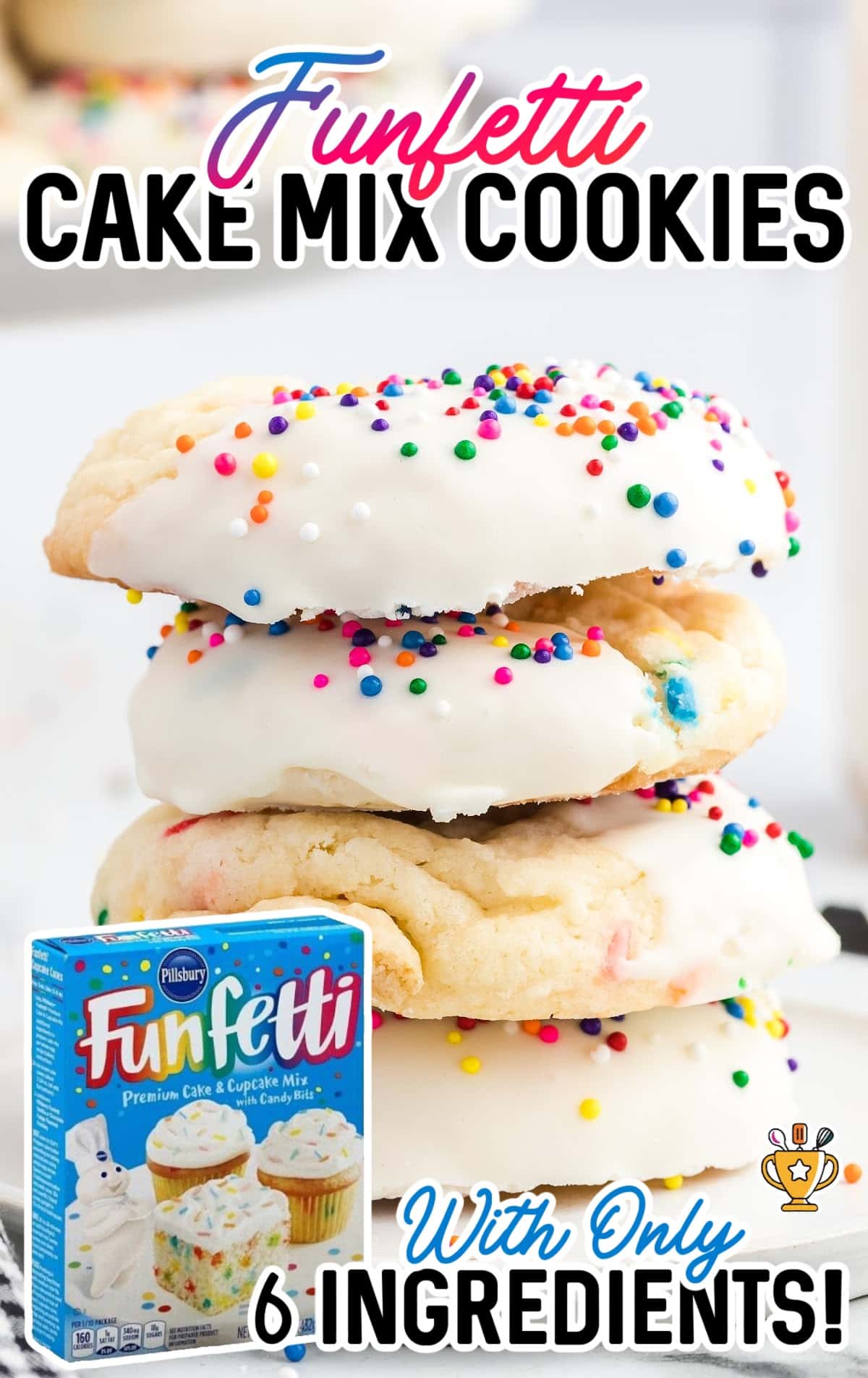 a stack of Cake Mix Cookies