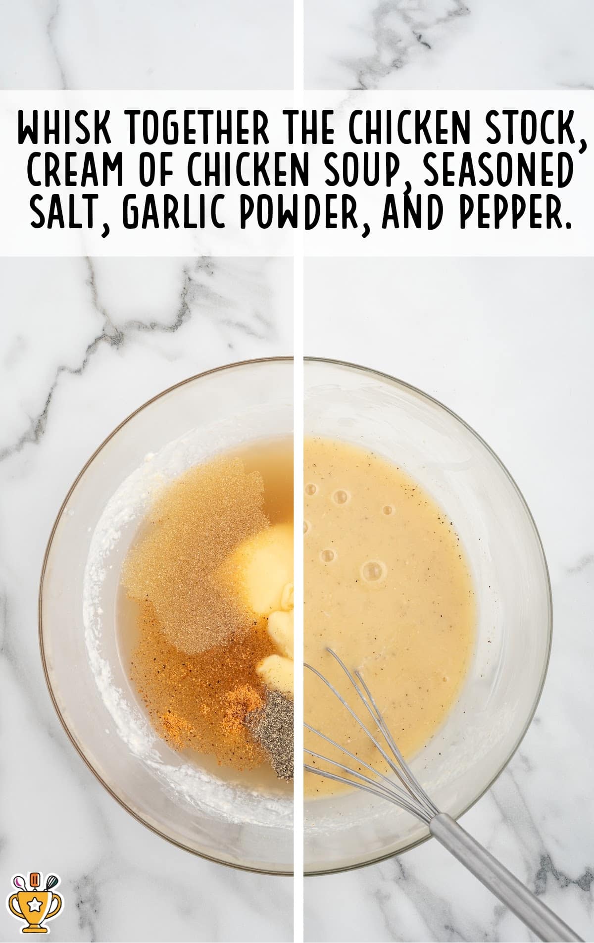 a bowl contains all the ingredients for the soup mixture