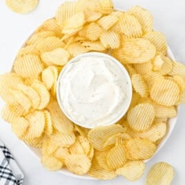 Chip Dip on a plate