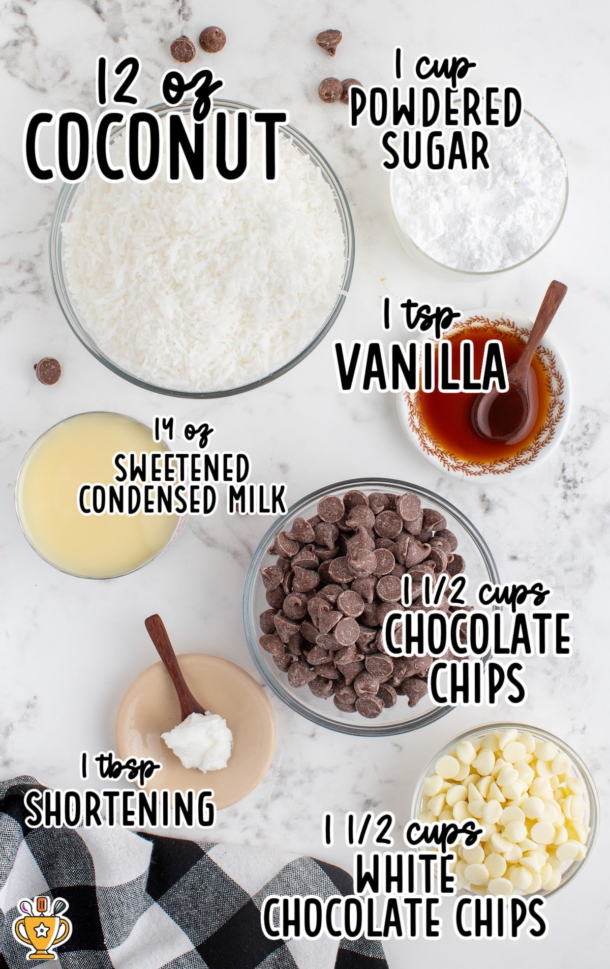 Ingredients for making Chocolate Coconut Balls