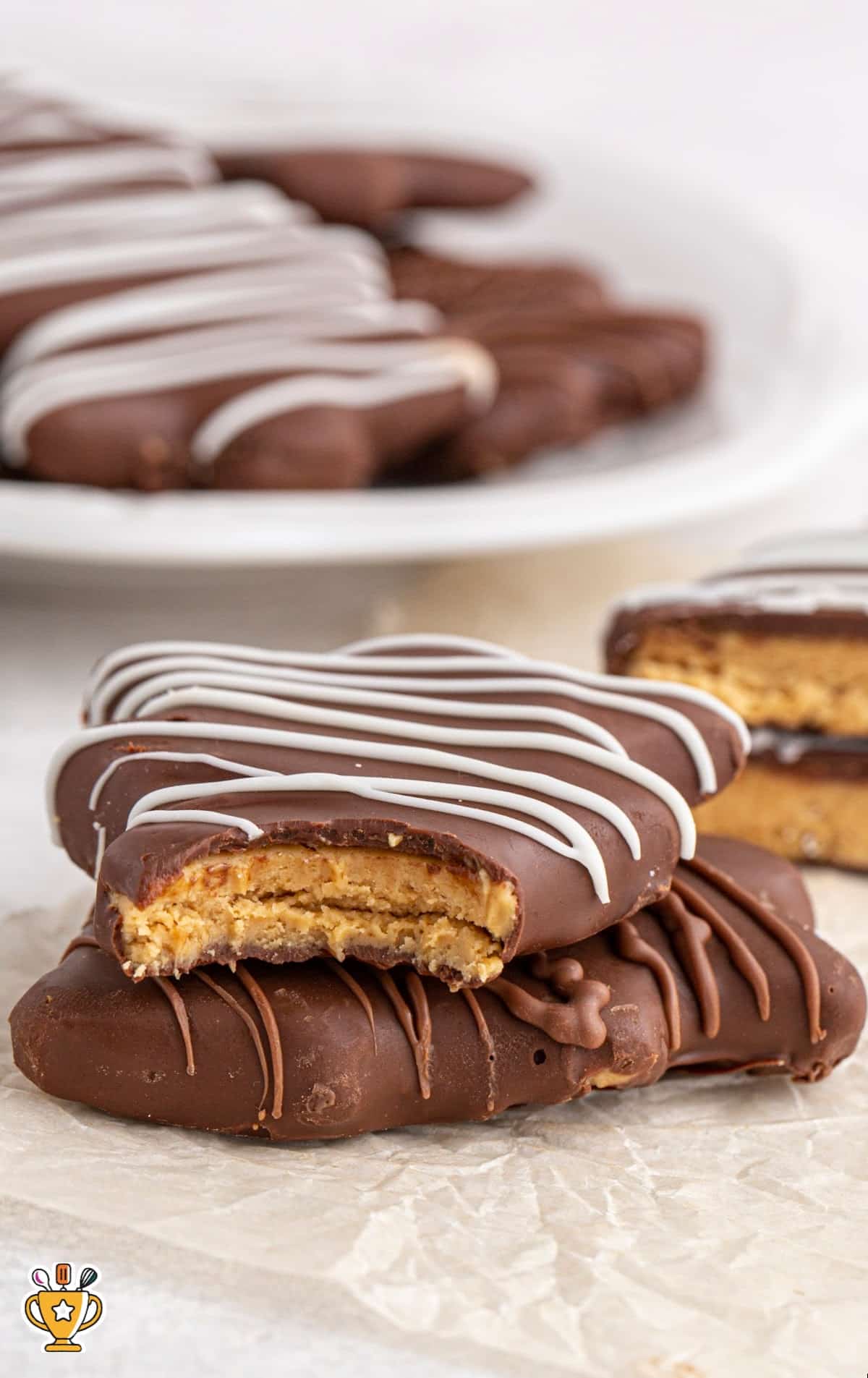 Two Chocolate Peanut Butter Christmas Trees stacked together