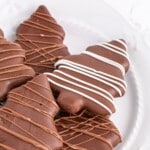 Chocolate Peanut Butter Christmas Trees on a plate