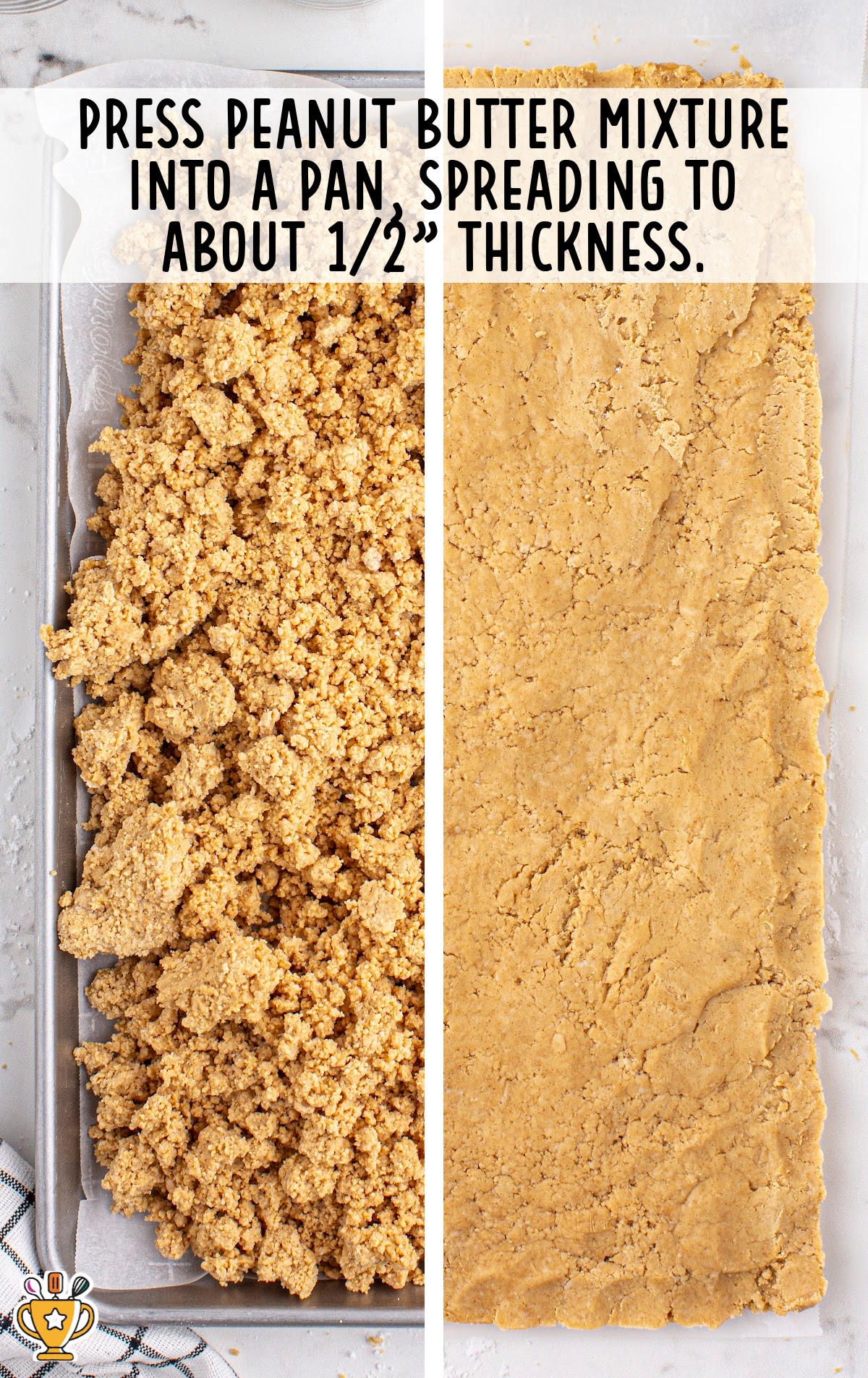 peanut butter mixture in a pan