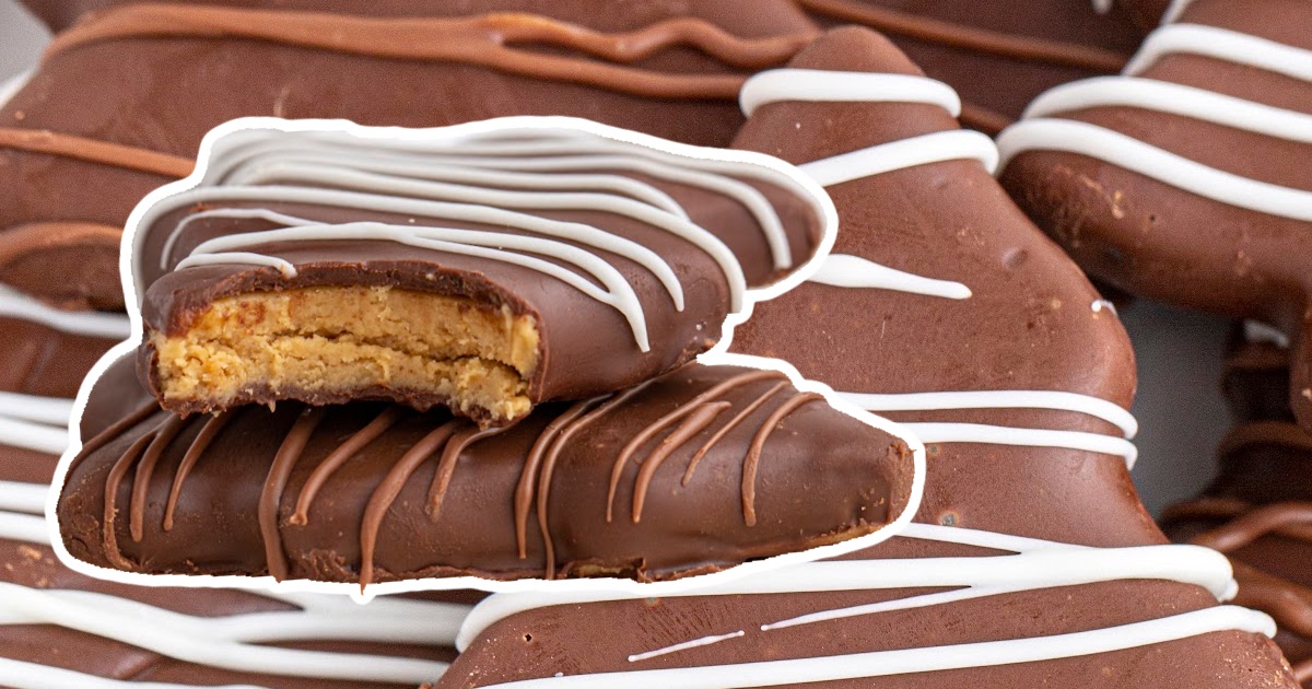 A close up photo of Chocolate Peanut Butter Christmas Trees