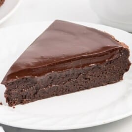 A piece of Chocolate Torte on a plate