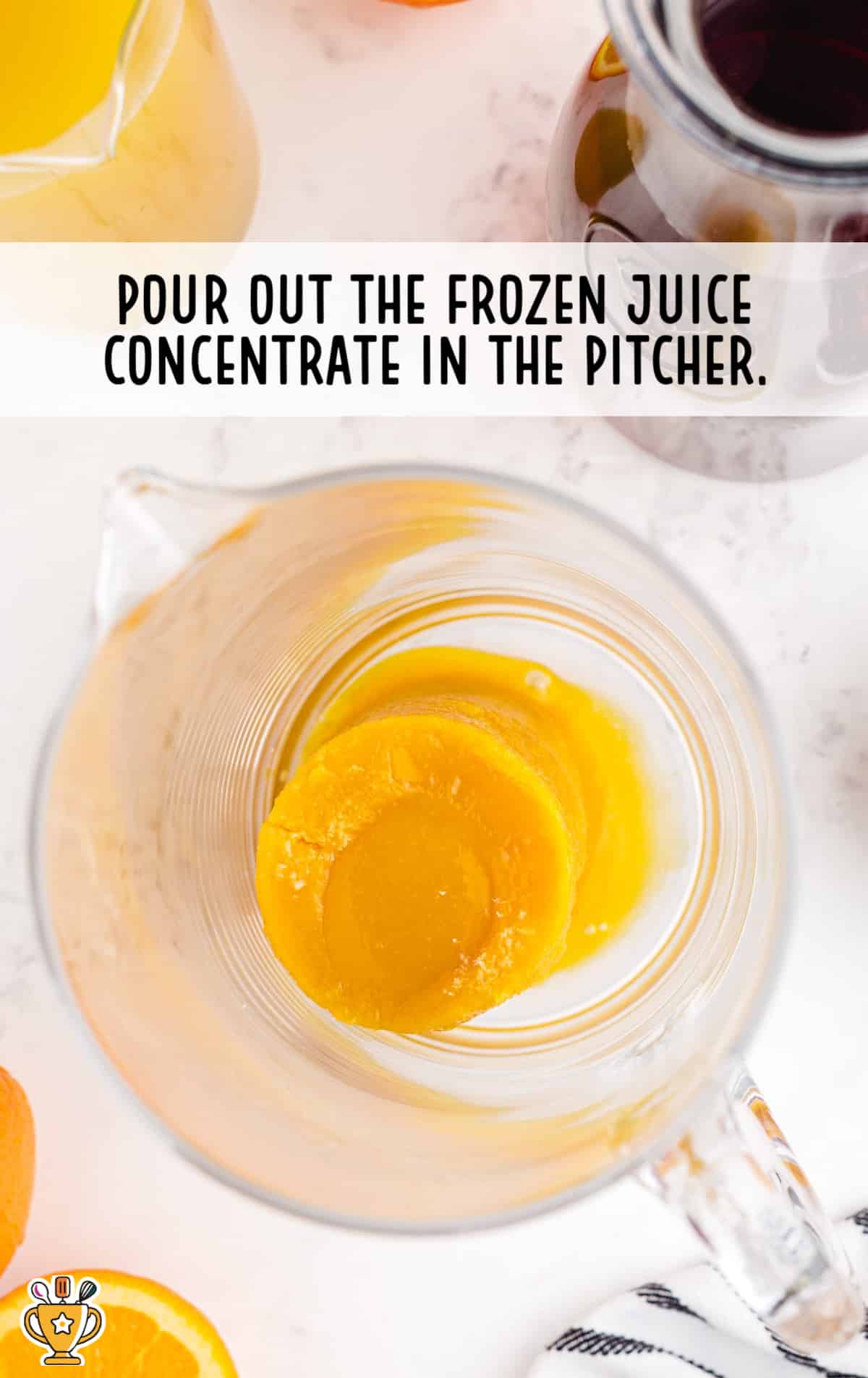 Frozen juice in a pitcher.