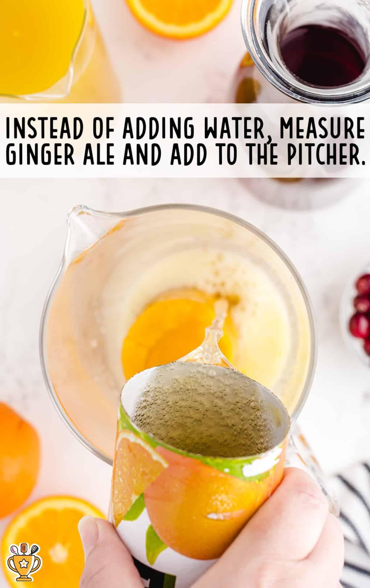 Gingerale is added to the frozen juice.
