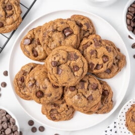 A white plate of coffee cookies