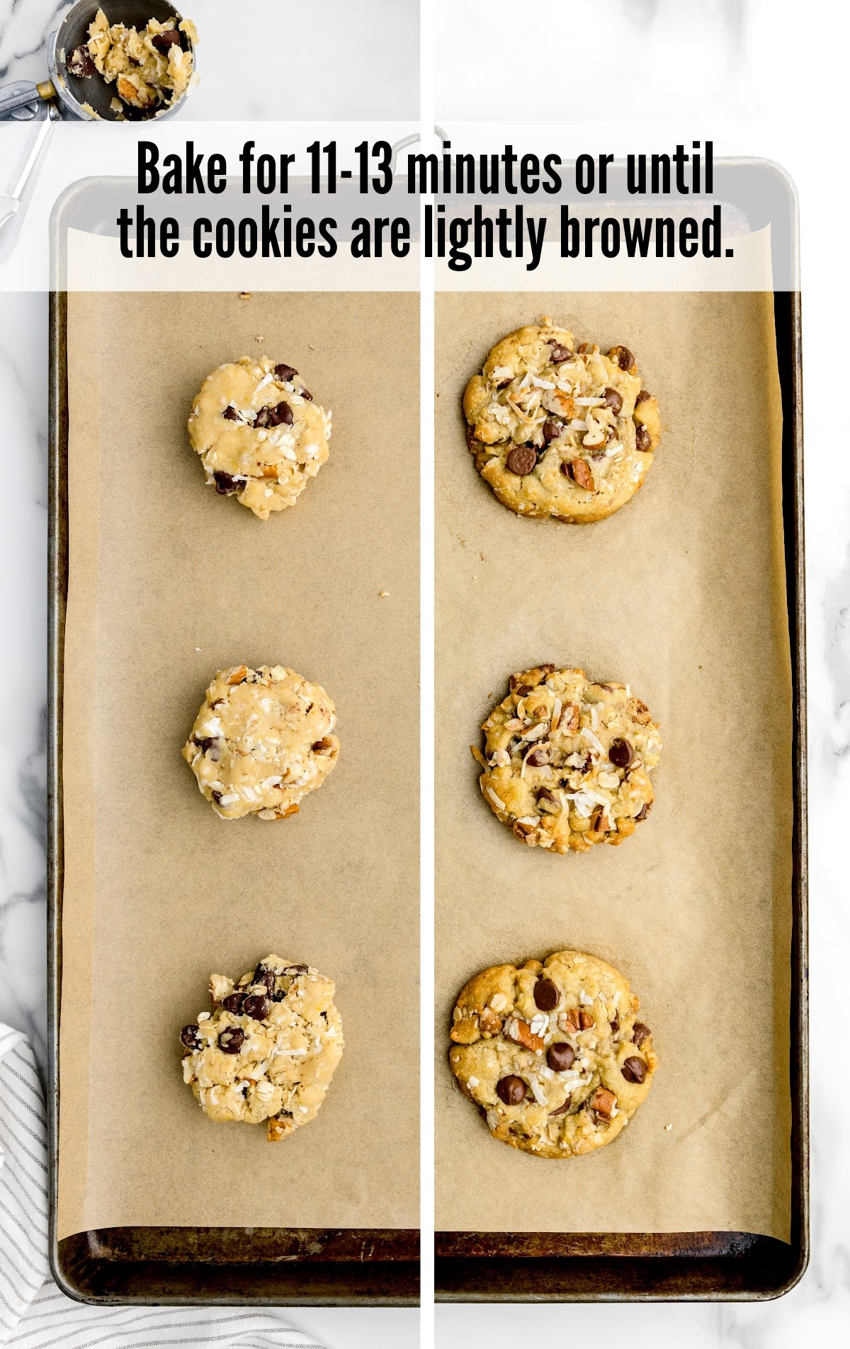 Cowboy Cookies on a baking sheet