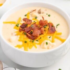 Crockpot Potato Soup in a bowl